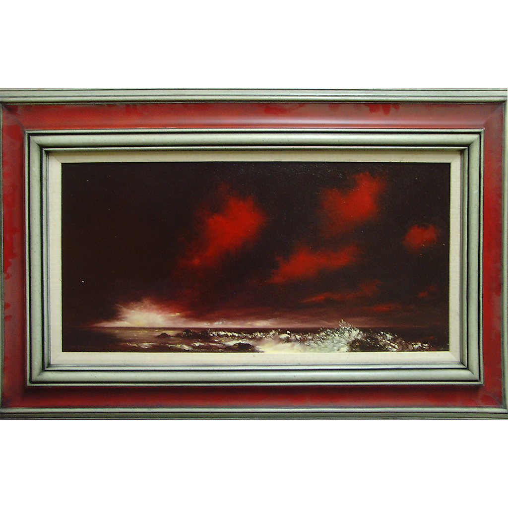Seascape with Red Sky